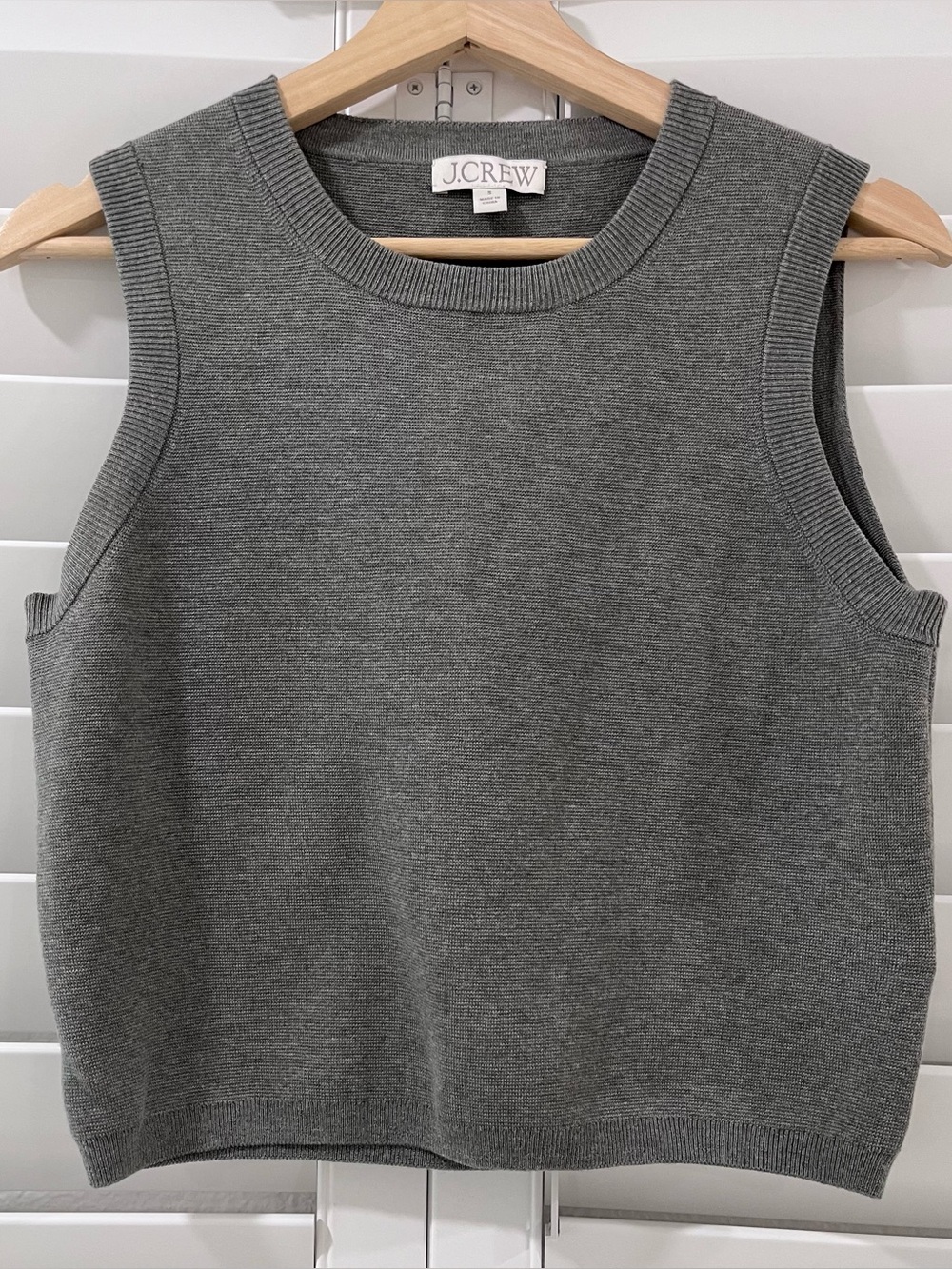 J.Crew TENCEL Lyocell Blend Cropped Sweater Vest Gray Size S